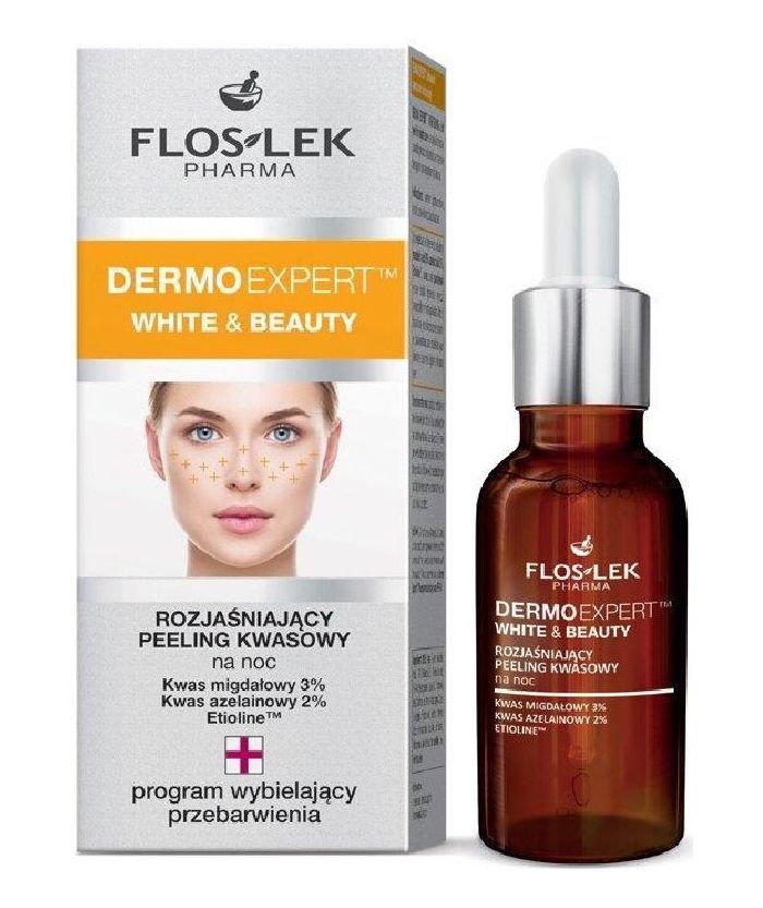 Отбеливающий кислотный пилинг для лица Floslek Dermo expert White & Beauty Lightening Acid Peel, 30 мл