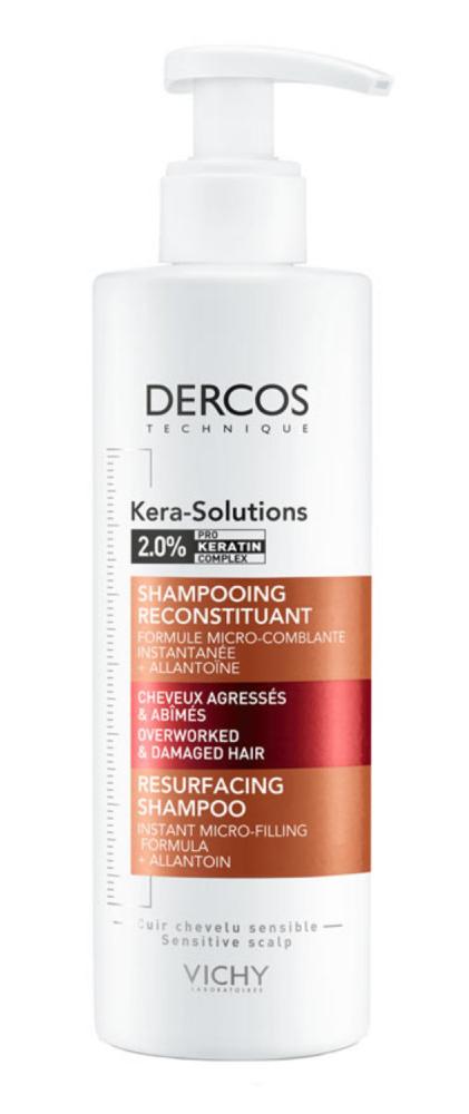 Шампунь Vichy Виши Dercos Kera-Solutions с комплексом Про-Кератин для реконструкции поверхности поврежденных ослабленных волос, 250 мл