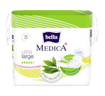 Гигиенические прокладки с экстрактом зеленого чая Bella Medica Ultra Large, 8 шт