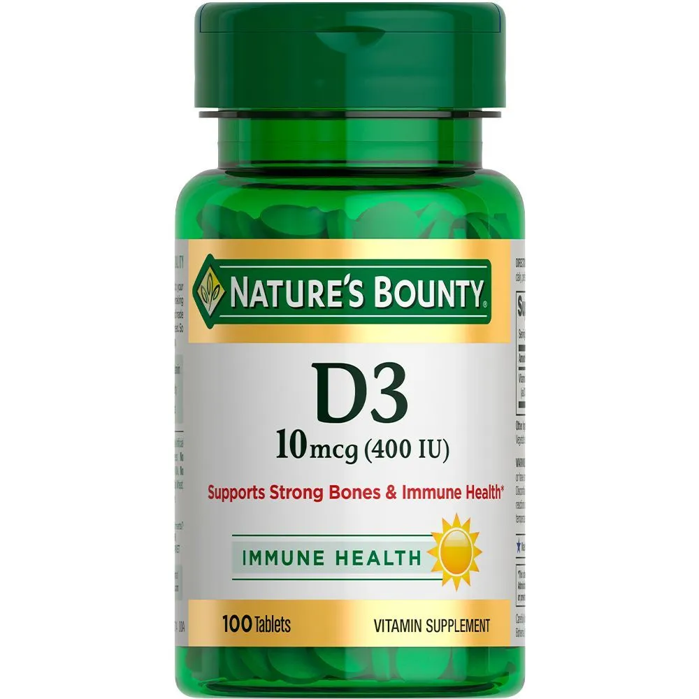 БАД Nature's Bounty Витамин Д3 максимум 400МЕ таб 250мг №100